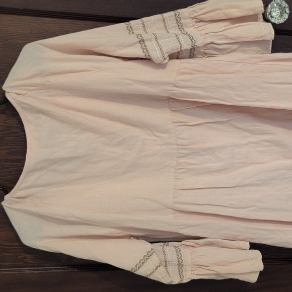 Roller Rabbit Scoop Neck Dress w/ 3/4 Sleeves.  Size Medium Light Pink Boho - Picture 8 of 9